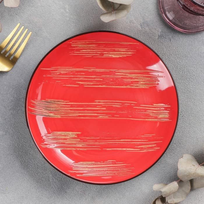 Wilmax Red Porcelain Plate 18 cm, Set of 6 WL-668211/A6