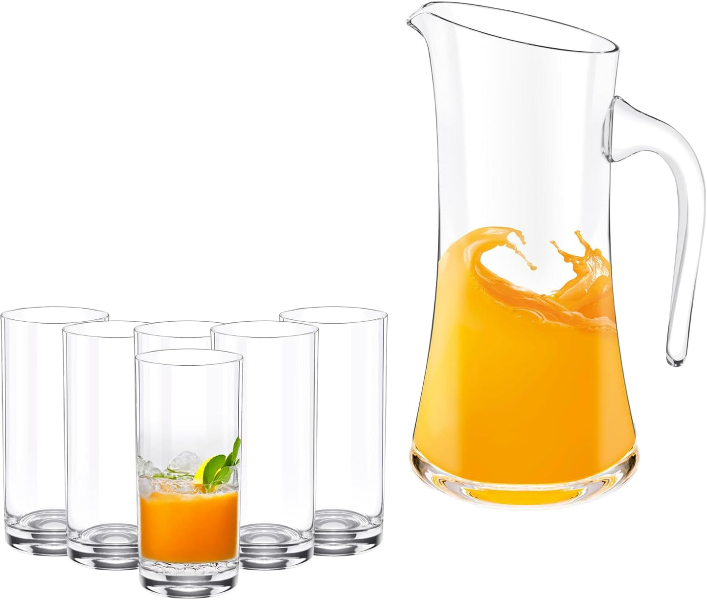 Wilmax Gläser- & Karaffen-Set, 6 Drinkgläser & 1 Karaffe, WL-888313/1C-888024/A6