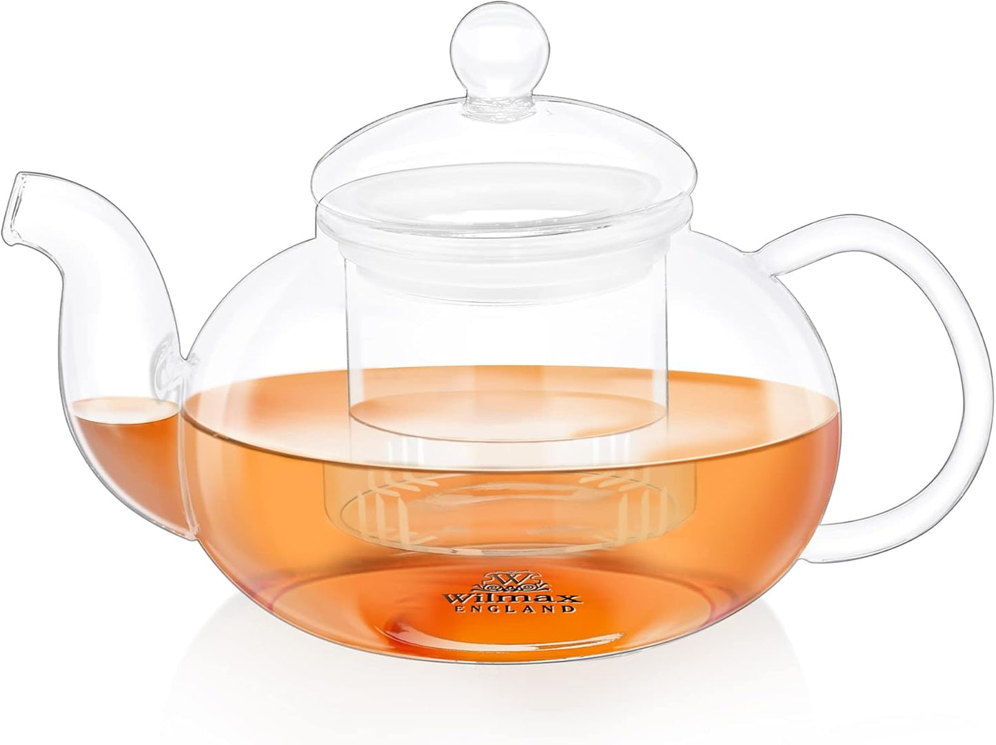 Wilmax England Theepot | Borosilicaatglas RVS filter 1200ml