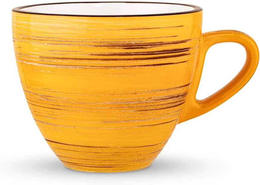 Wilmax England Yellow Porcelain Cup & Saucer Set (6x) 110ml