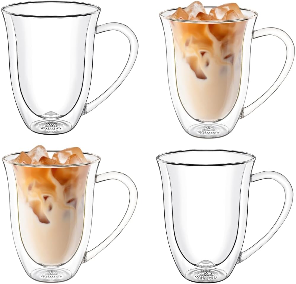 Wilmax England Dubbelwandige Borosilicaatglas Kop 400ml (4)
