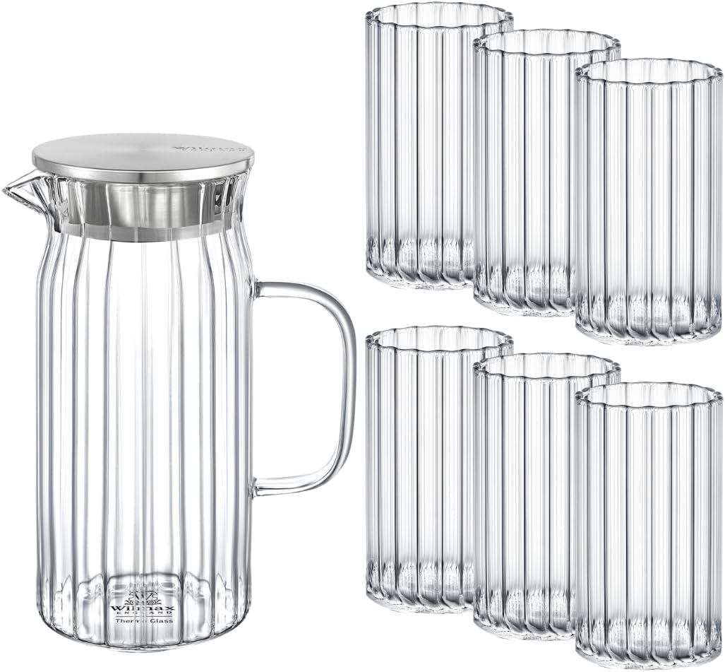 Wilmax Gläser- & Karaffen-Set, 6 Gläser & 1 Karaffe, WL-888219/A-888624/A6