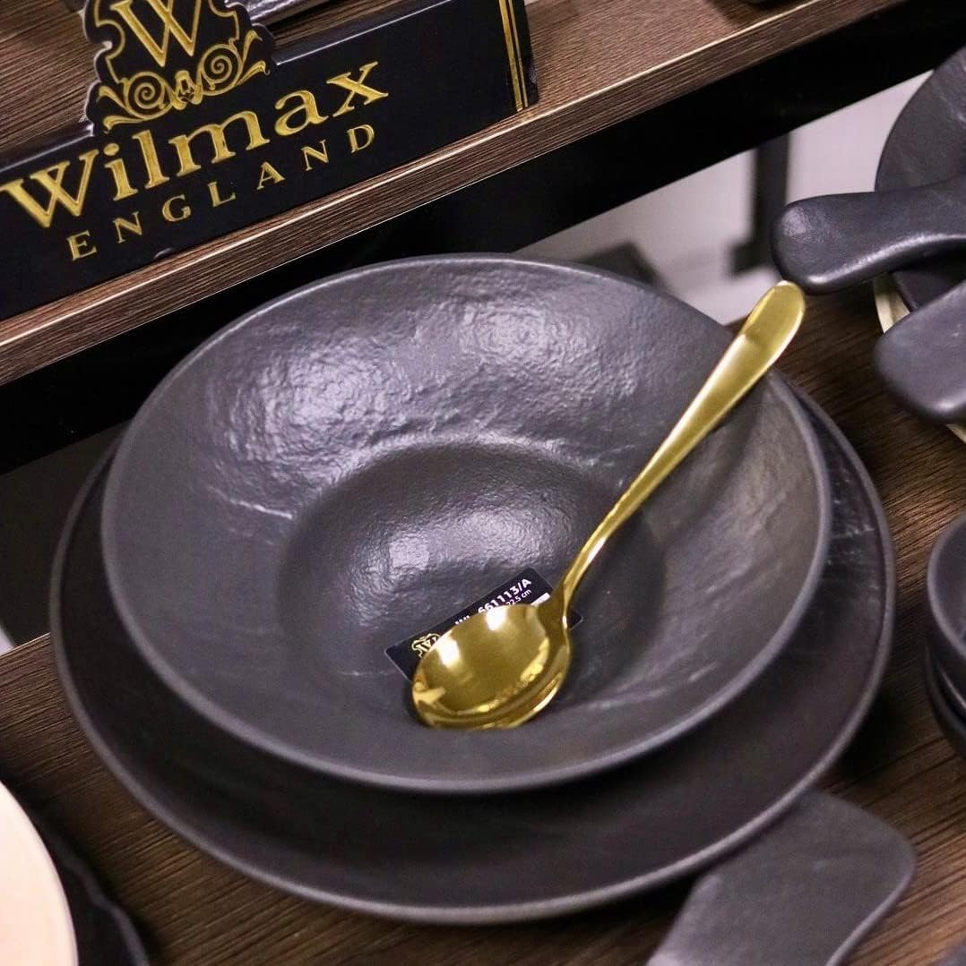 Wilmax Tiefes Porzellanteller 1100 ml Schwarz WL-661113/A