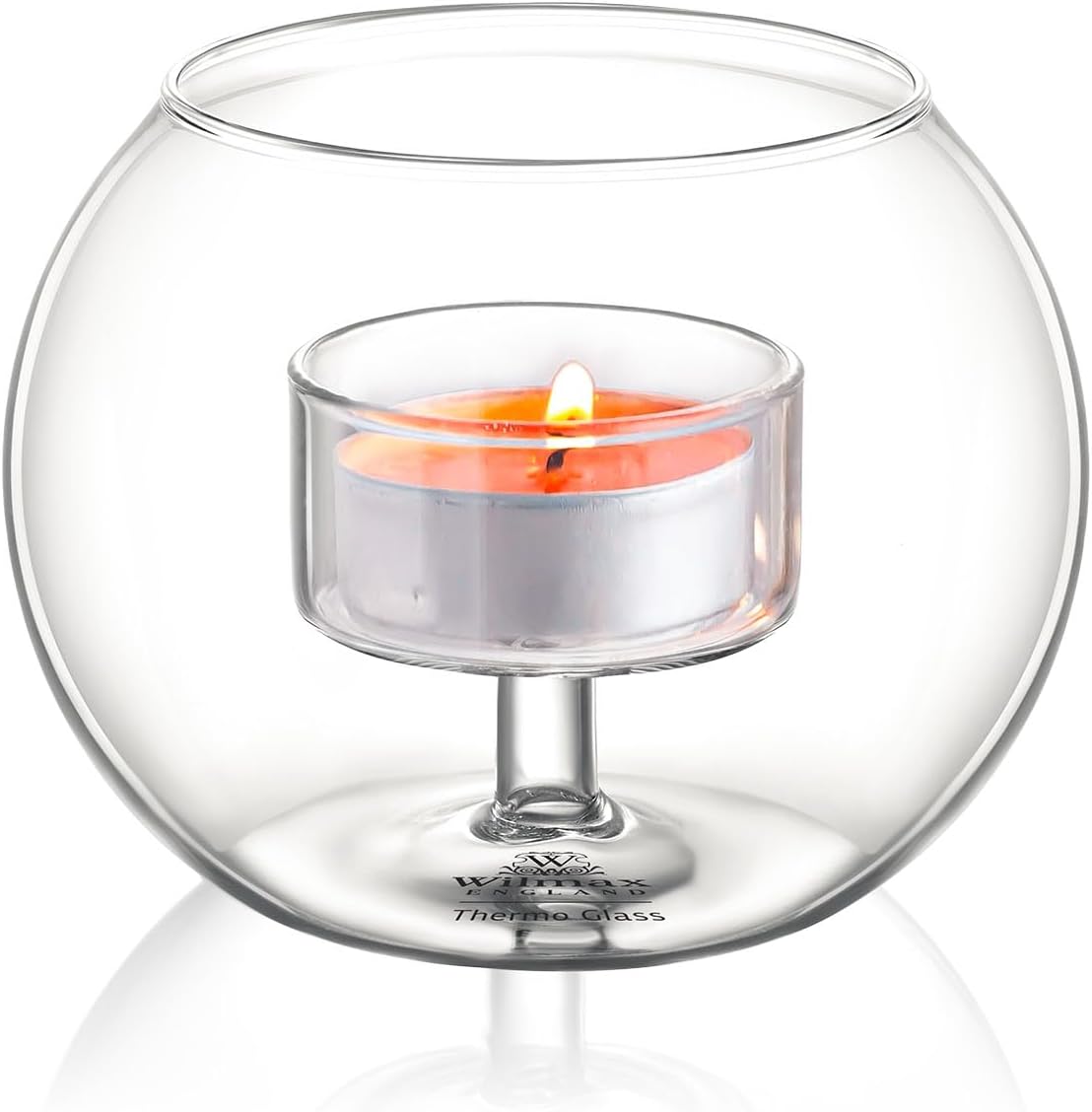 Wilmax Theelichthouder 10 x 8 cm Glas Transparant WL-888973/A