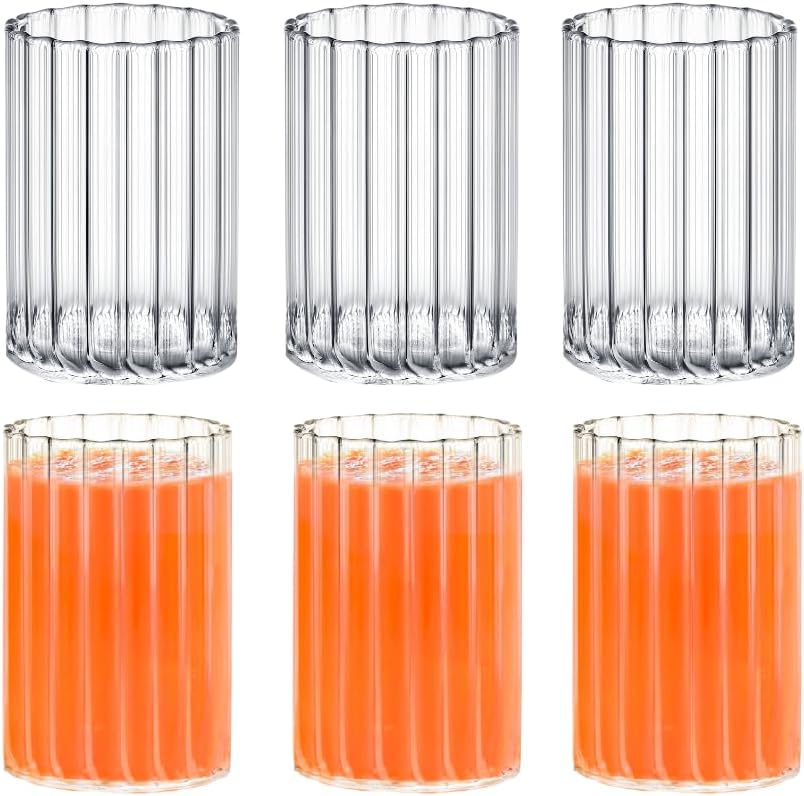 Wilmax Geribbeld Glas 200 ml 6-delige set A6