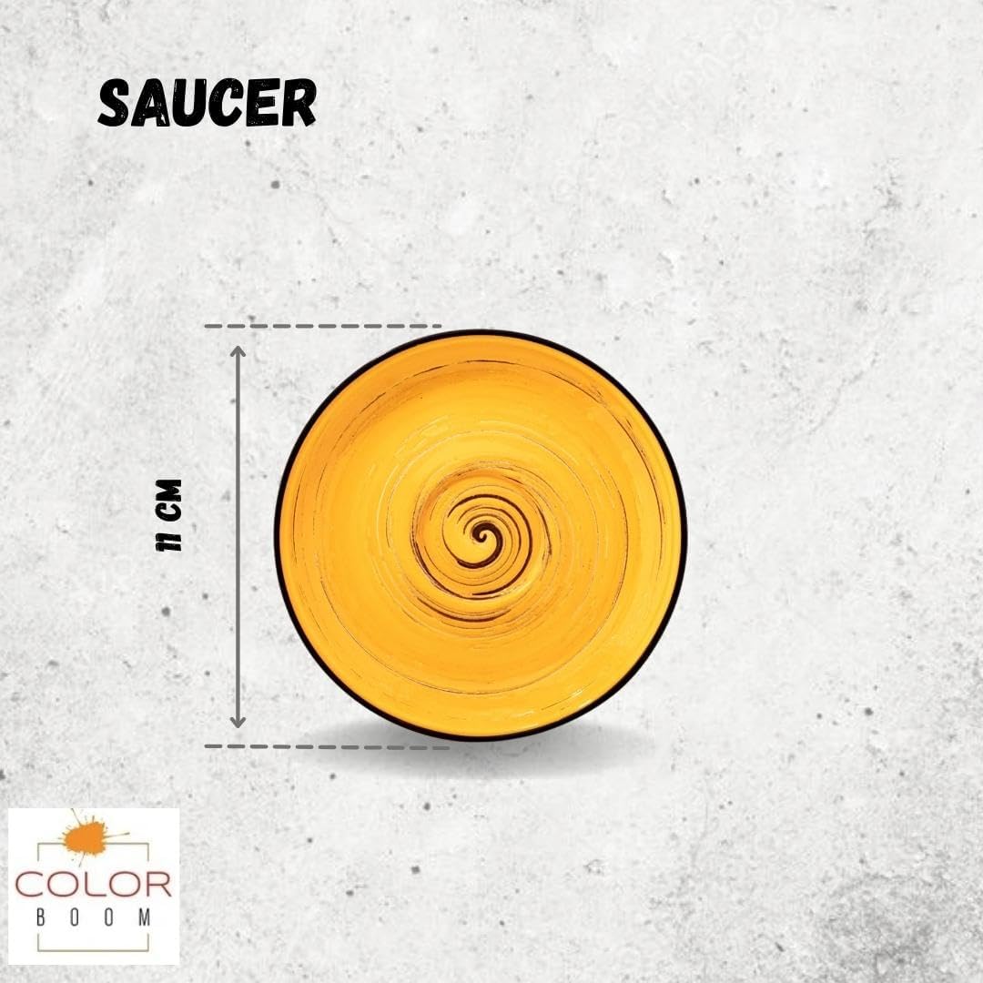 Wilmax Untertasse, 11 cm, ColorBoom Spiral Gelb, WL-669433/B