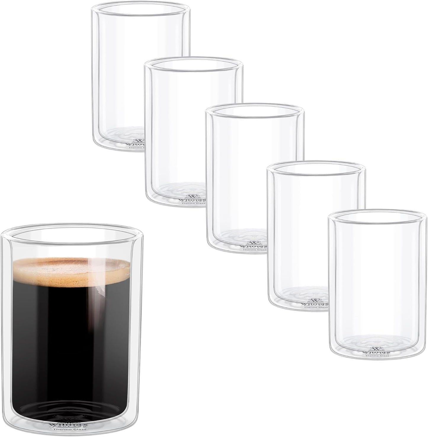 Wilmax Dubbelwandig Glas 200 ml set van 6 WL-888782/A6