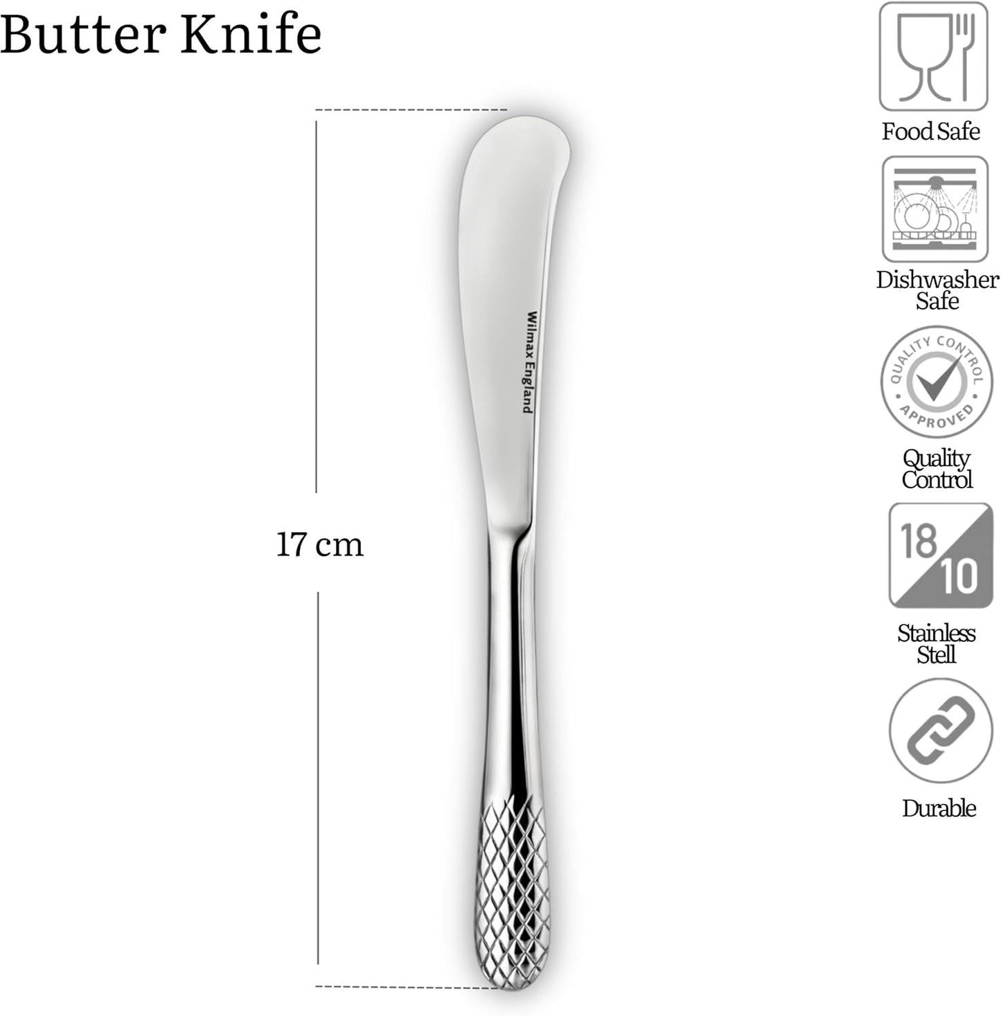 Wilmax Porzellan Butterdose & Edelstahl-Buttermesser – WL-996109/A-999216/1B