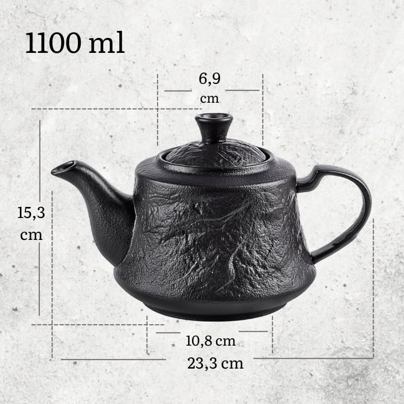 Wilmax Teekanne, 1100 ml, Schwarz – WL-661159/A