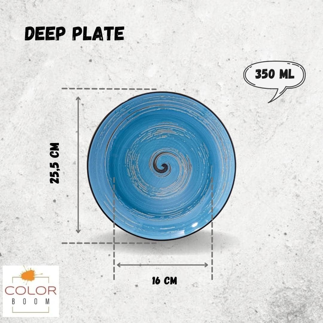 Wilmax Deep Porcelain Plate Blue 25.5 cm 2 pcs. WL-669627/A2