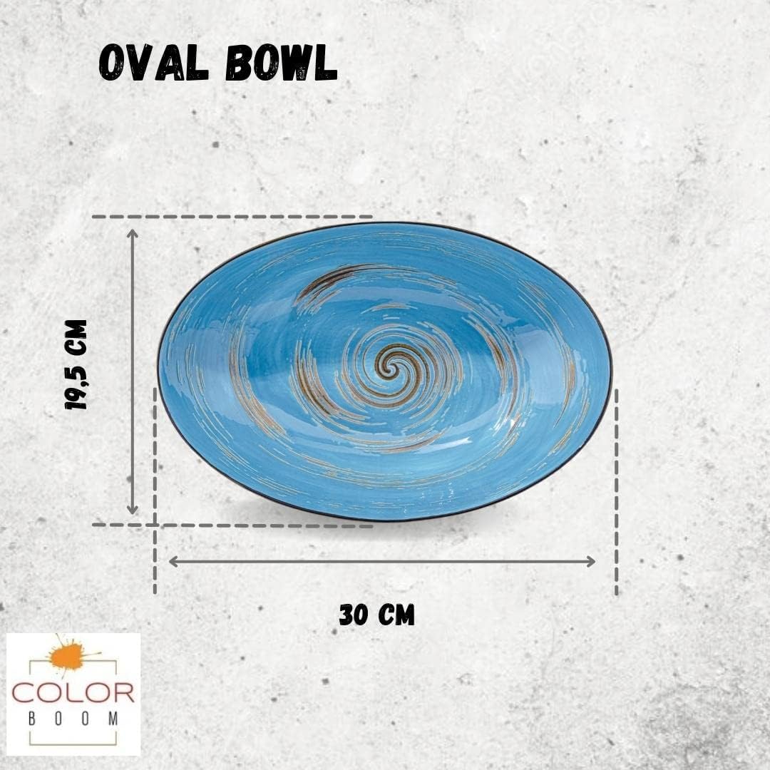 Wilmax Oval Bowl 30 x 19.5 x 7 cm, blau, Spiral Collection WL-669641/A