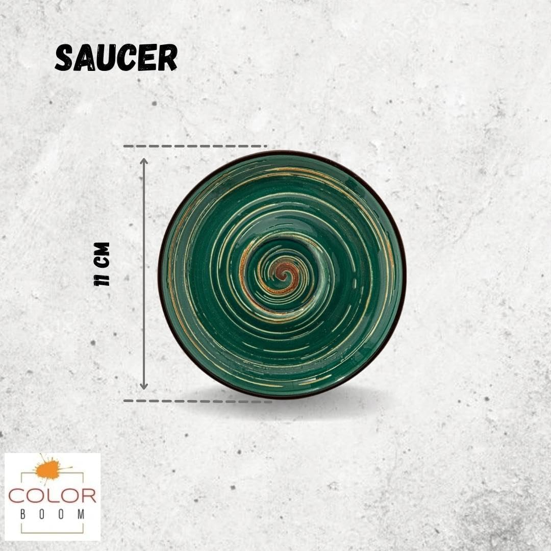 Wilmax Untertasse, 11 cm, ColorBoom Spiral Grün, WL-669533/B