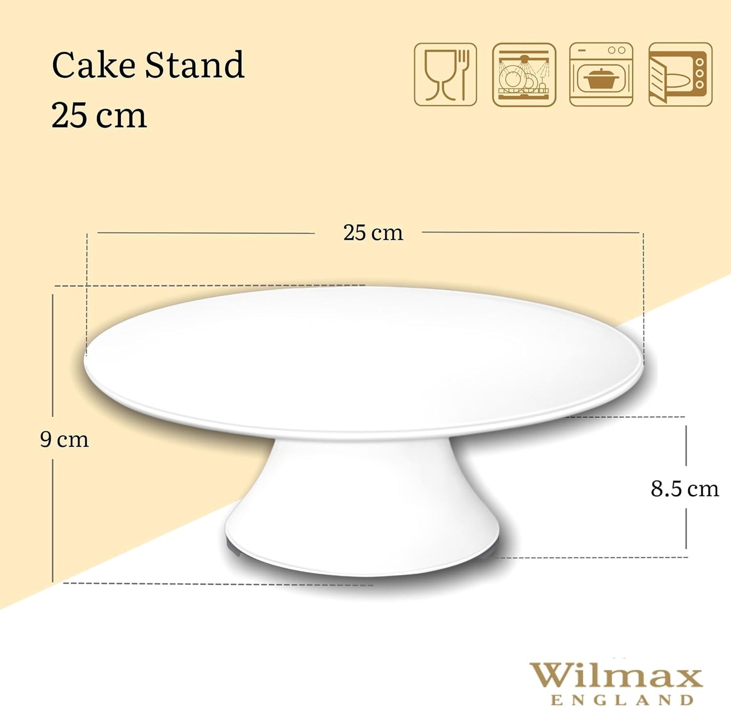 Wilmax Porzellan Kuchenständer, Weiß, 25 cm – WL-996128/A