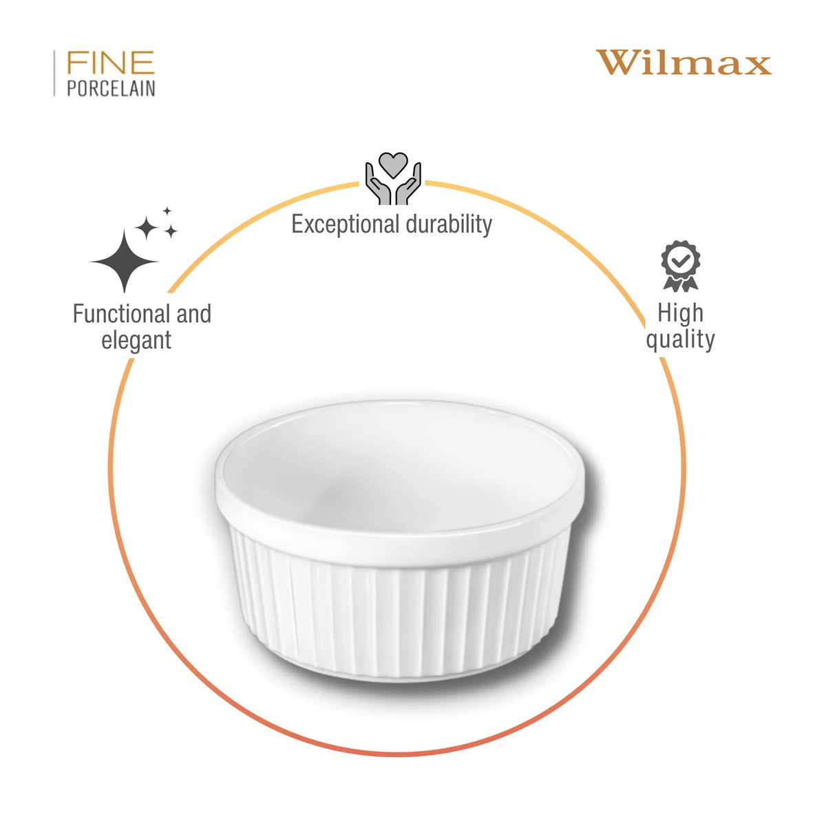 Wilmax Ramekin 400 ml Porselein Wit