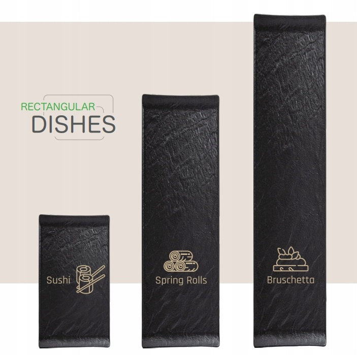 Wilmax Servierplatte Schwarz Kratzfest Spülmaschinenfest 30 x 9,5 cm WL-661102/A