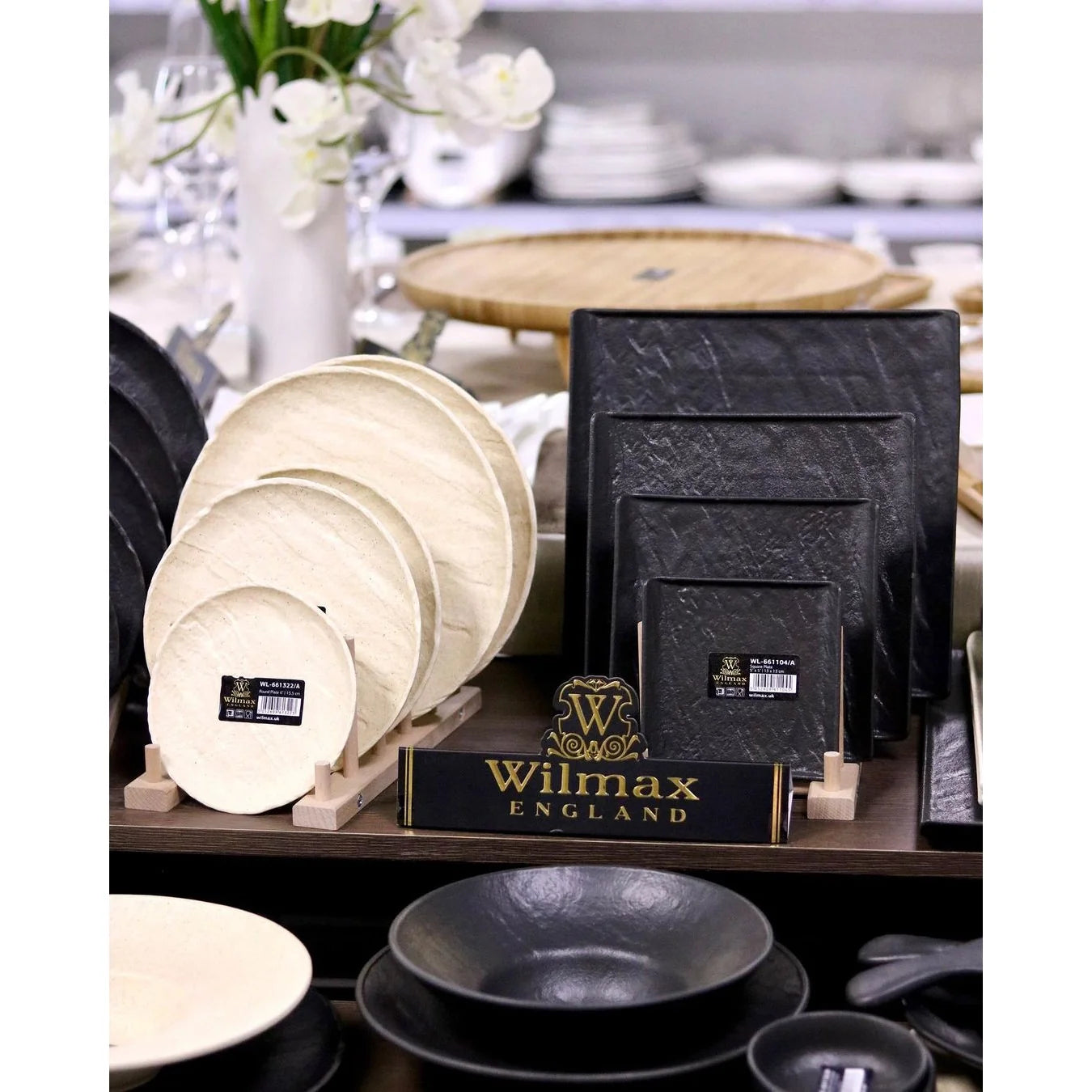 Wilmax Quadratische Platte SlateStone 27 cm Schwarz WL-661107/A