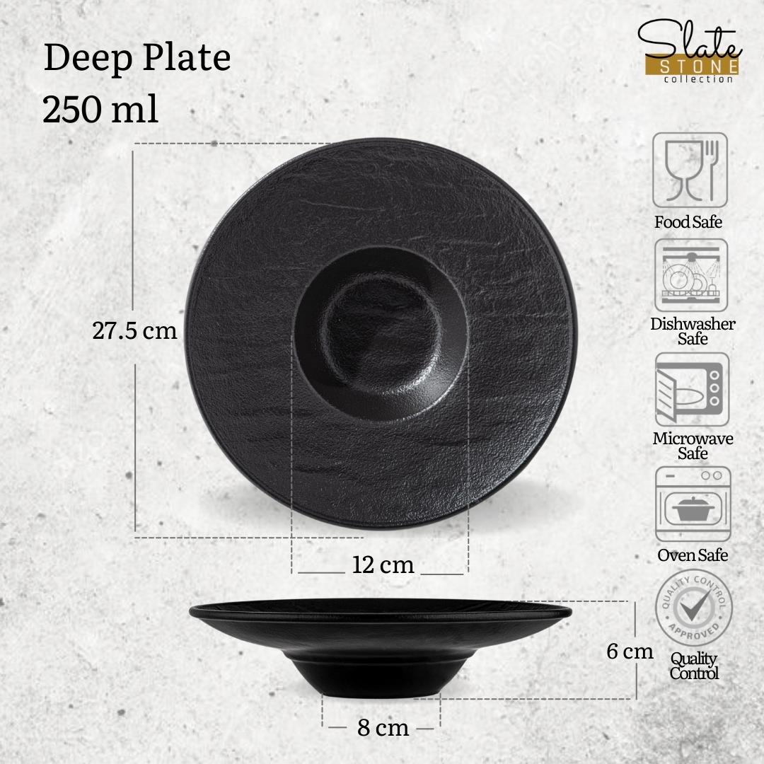 Wilmax Diep bord 27 cm 2 stuks SlateStone Zwart WL-661116/A2