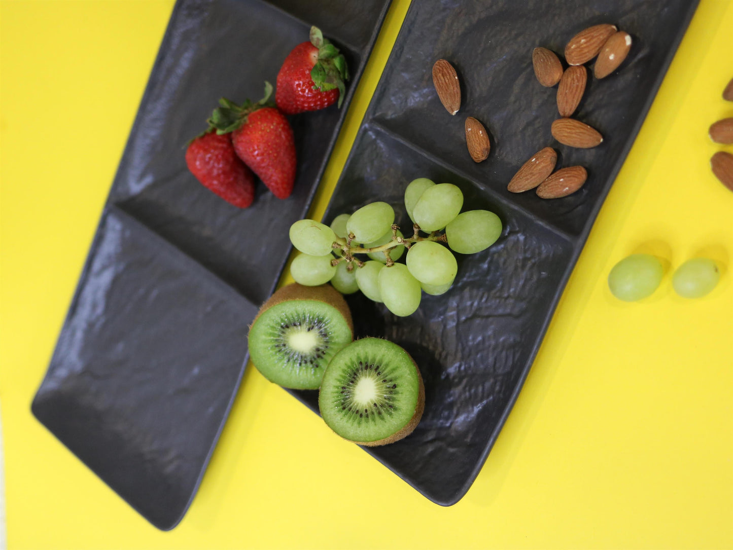 Wilmax Rechteckige Porzellanschale, 3-teilig, schwarz, 40,5 x 13 cm WL-661136/A