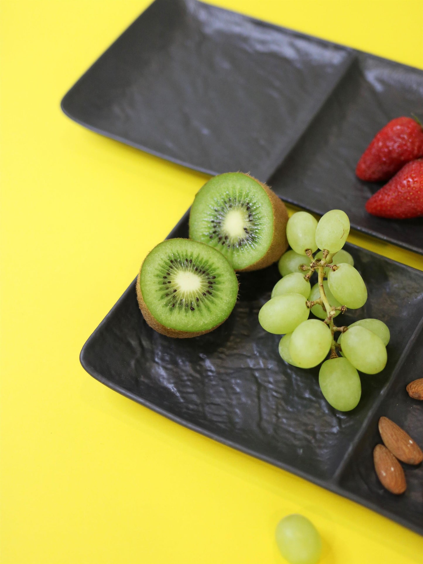 Wilmax Rechteckige Porzellanschale, 3-teilig, schwarz, 40,5 x 13 cm WL-661136/A