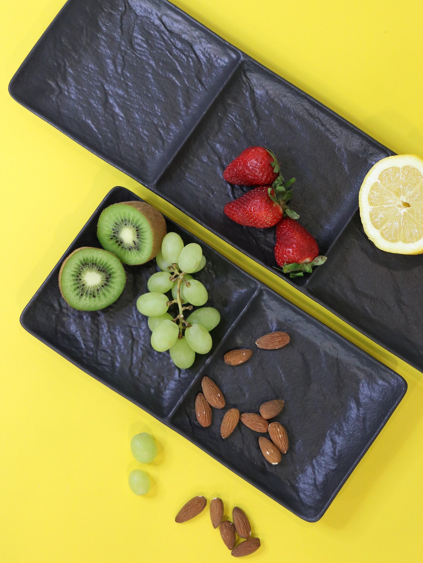 Wilmax Rechteckige Porzellanschale, 3-teilig, schwarz, 40,5 x 13 cm WL-661136/A