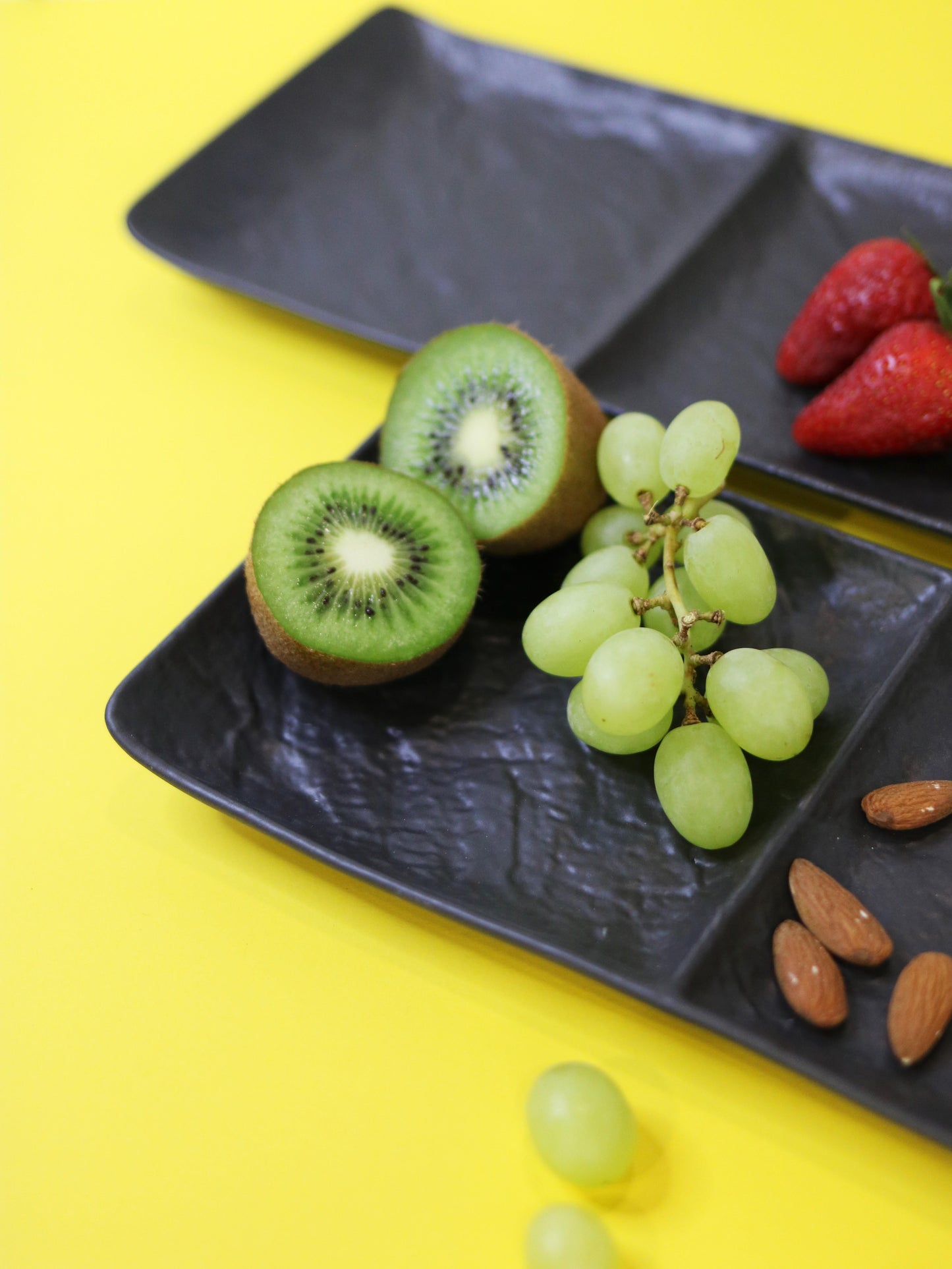 Wilmax Rechteckige Porzellanschale, 3-teilig, schwarz, 40,5 x 13 cm WL-661136/A