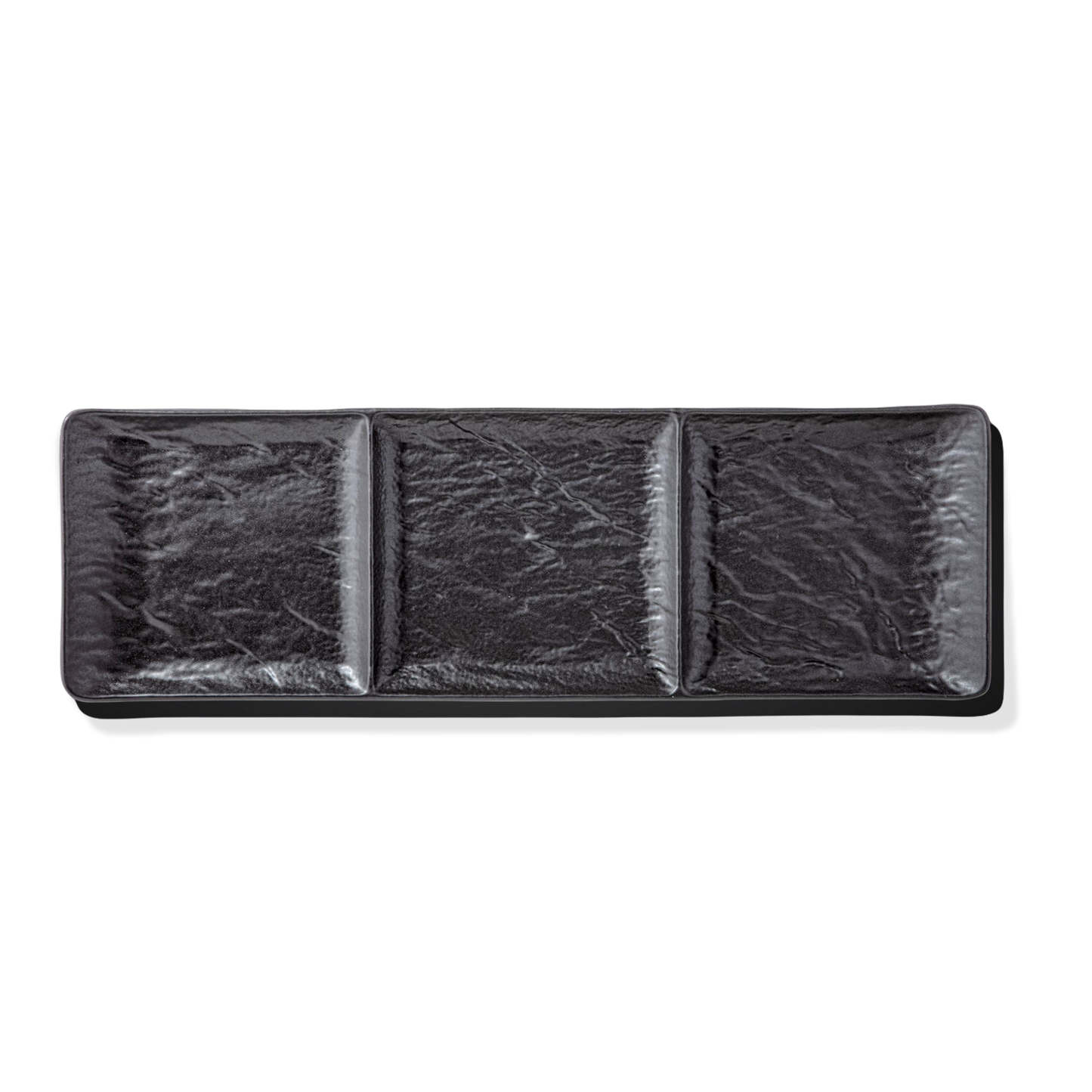 Wilmax England 3-Compartment Porcelain Dish Black 2x 40.5x13cm