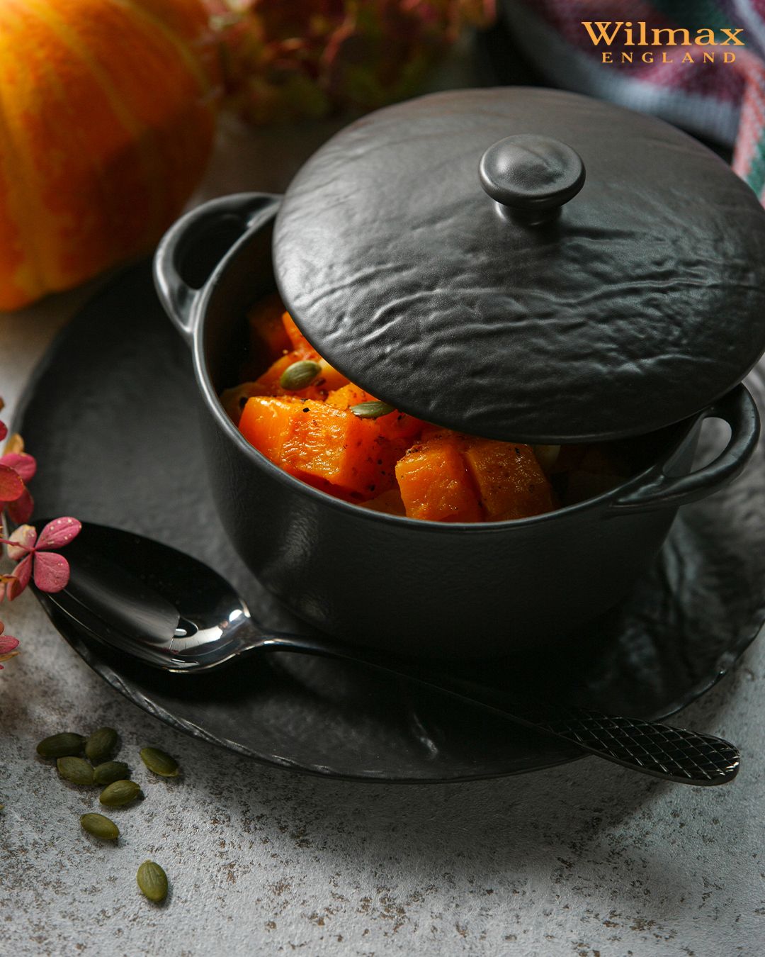 Wilmax Topf mit Deckel 600 ml SlateStone Porzellan WL-661140/A