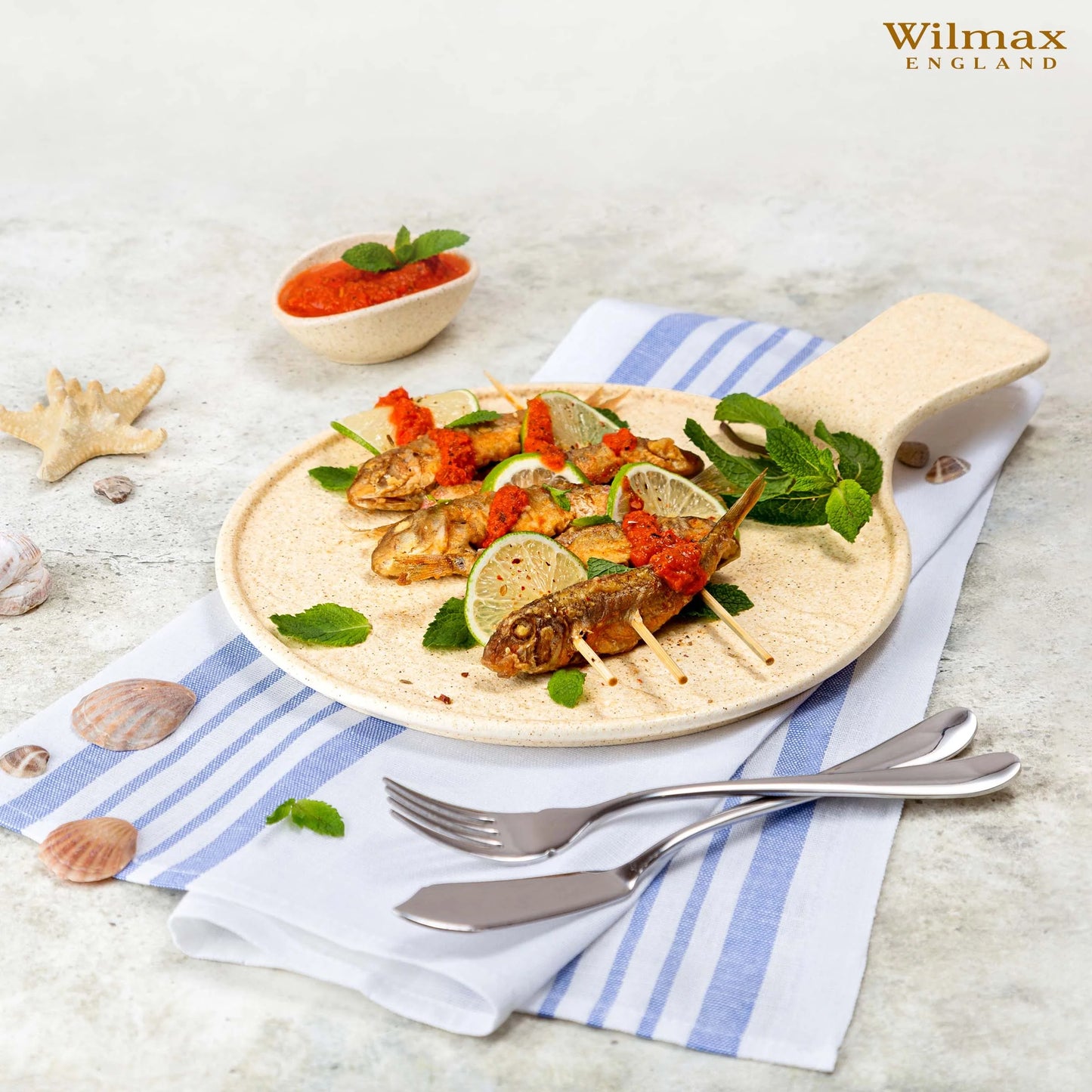 Wilmax England Visbestek 2-delig 20,5 cm RVS