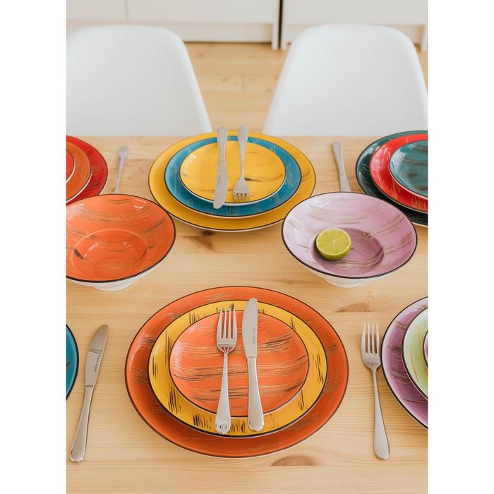 Wilmax England Bord 23 cm Geel Porselein set van 3 WL-668413/A3