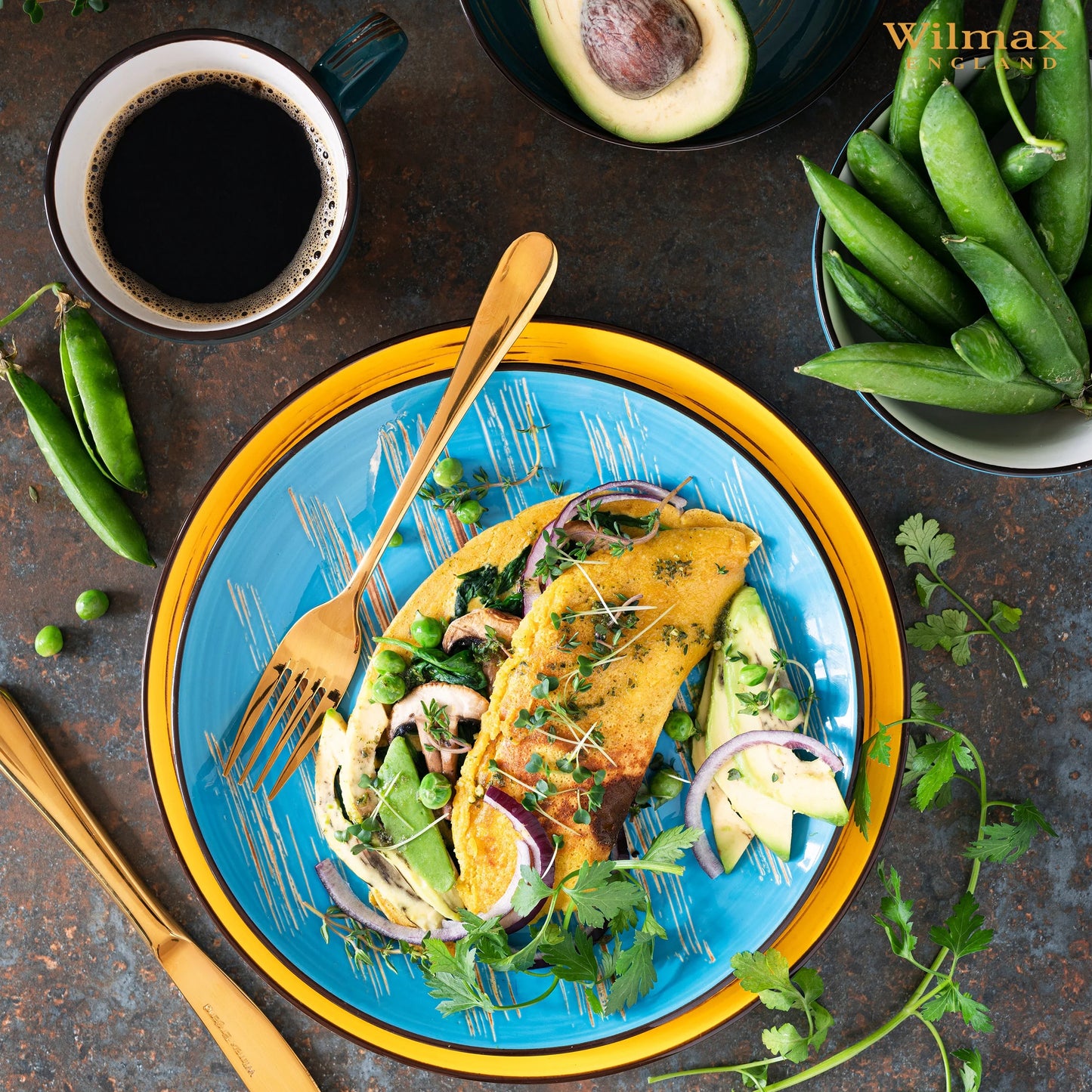 Wilmax Spiral Untertasse aus Porzellan, Blau, 12 cm – WL-669634/B