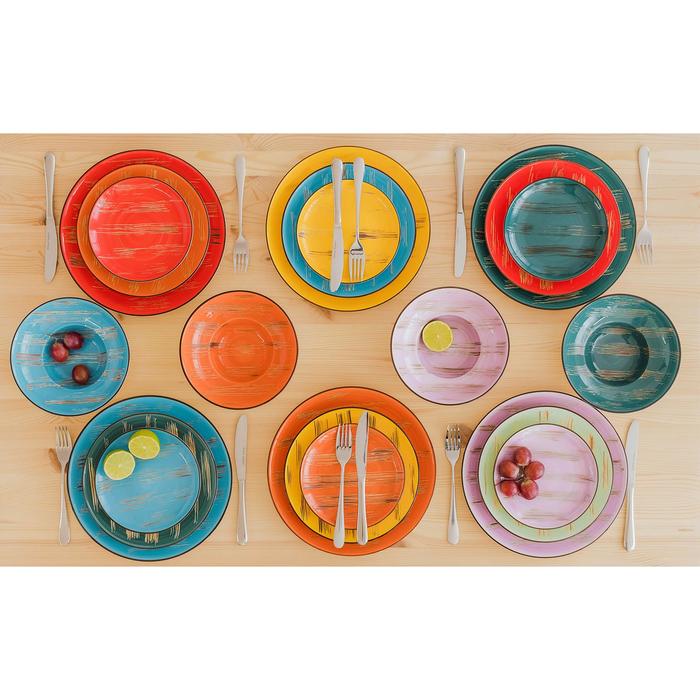 Wilmax Porzellan Dessertteller, rund, blau, 23 cm – WL-668613/A