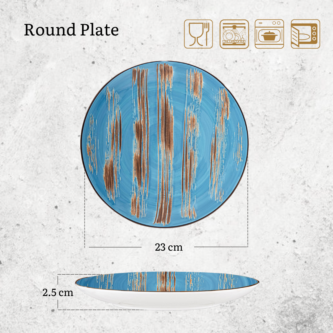 Wilmax Porzellan Dessertteller, rund, blau, 23 cm – WL-668613/A