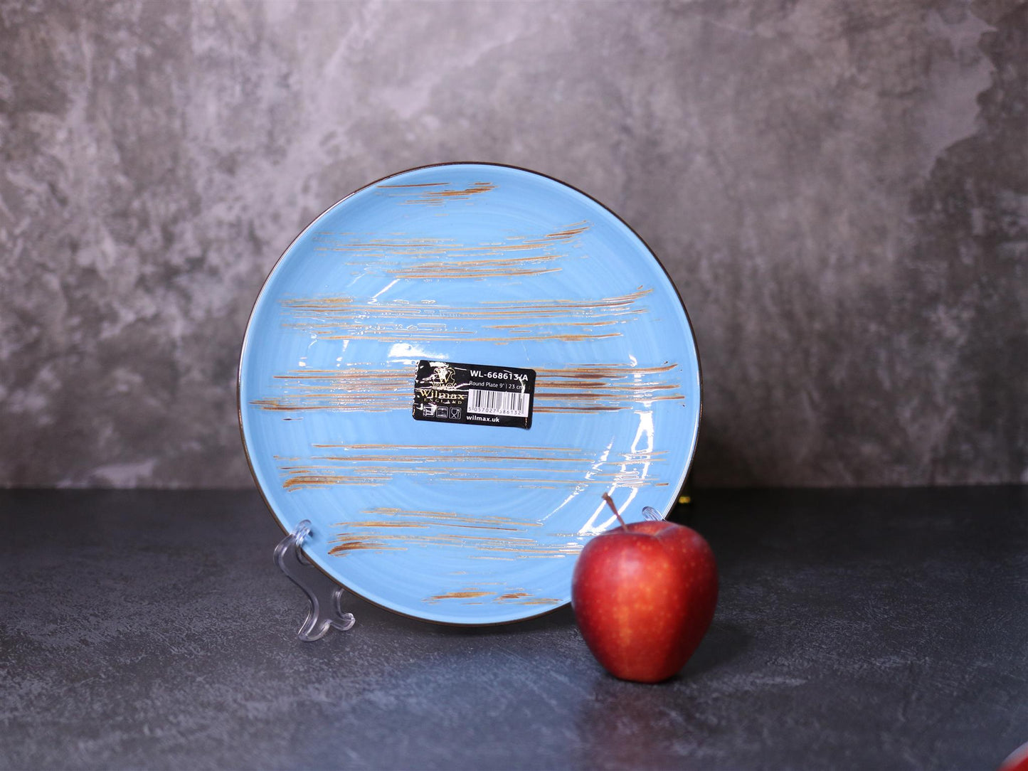 Wilmax Porzellan Dessertteller, rund, blau, 23 cm – WL-668613/A