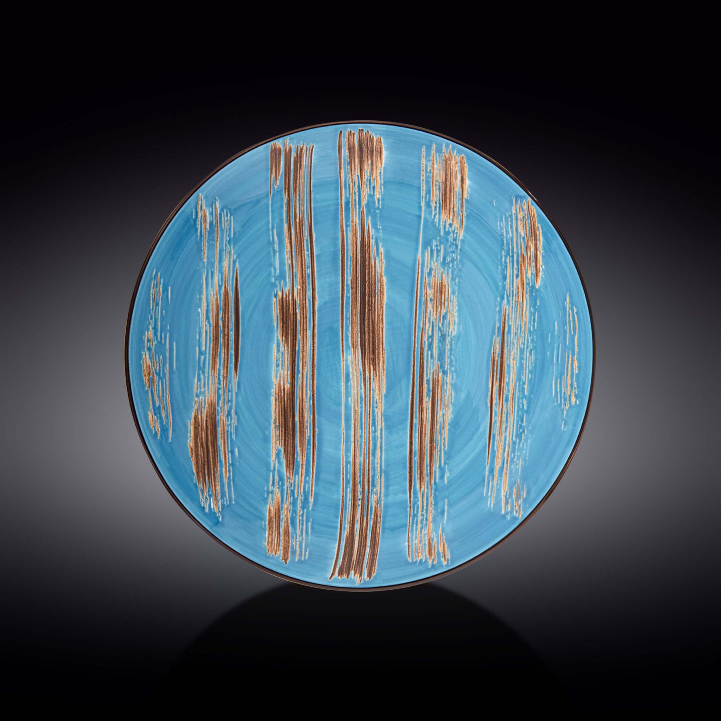 Wilmax Bord 28 cm Blauw Porselein Set van 2 WL-668616/A2