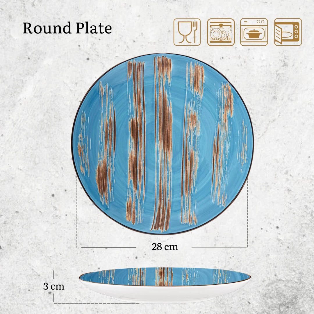 Wilmax Porzellanteller Rund Blau 28 cm Durchmesser WL-668616/A