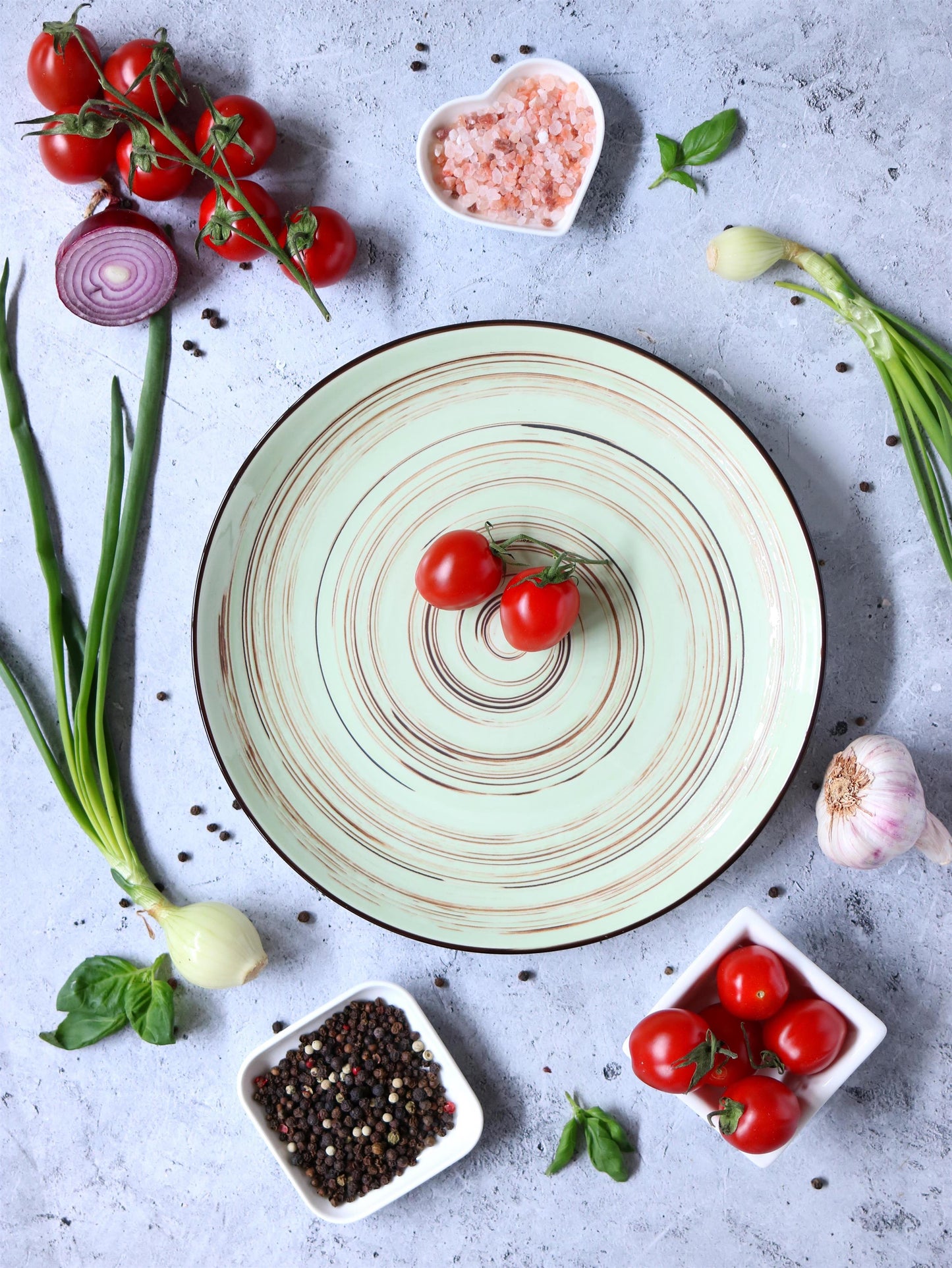 Wilmax Spiral Teller Pistazie 25 cm –Für stilvolle Tischdekoration – WL-669114/A2