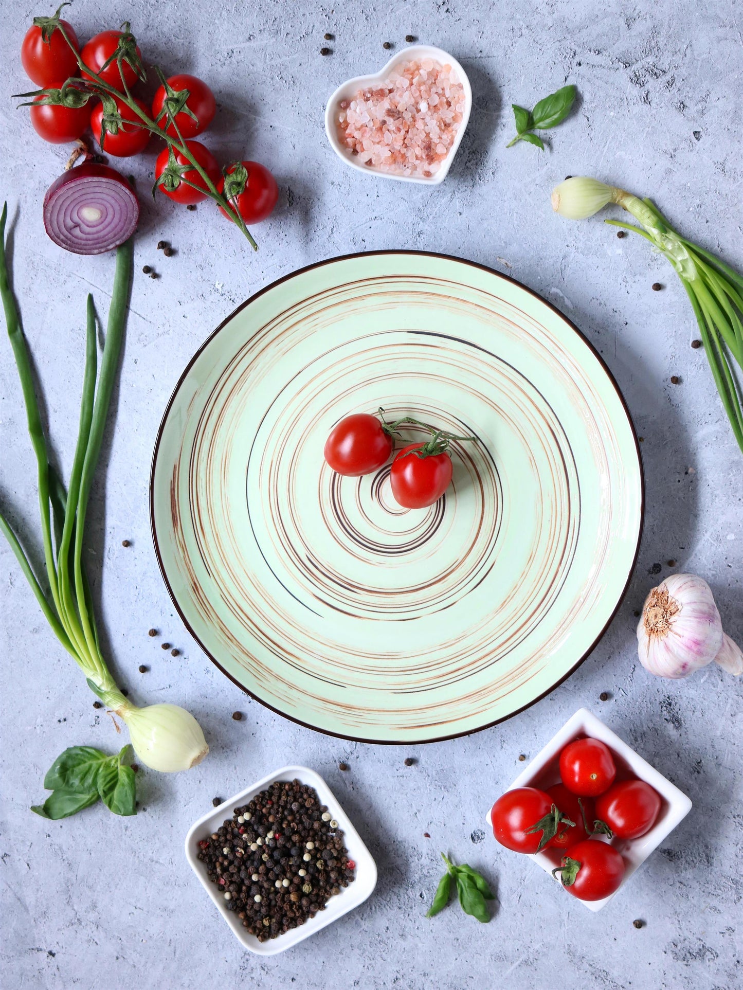 Wilmax Spiral Teller Pistazie 25 cm –Für stilvolle Tischdekoration – WL-669114/A2