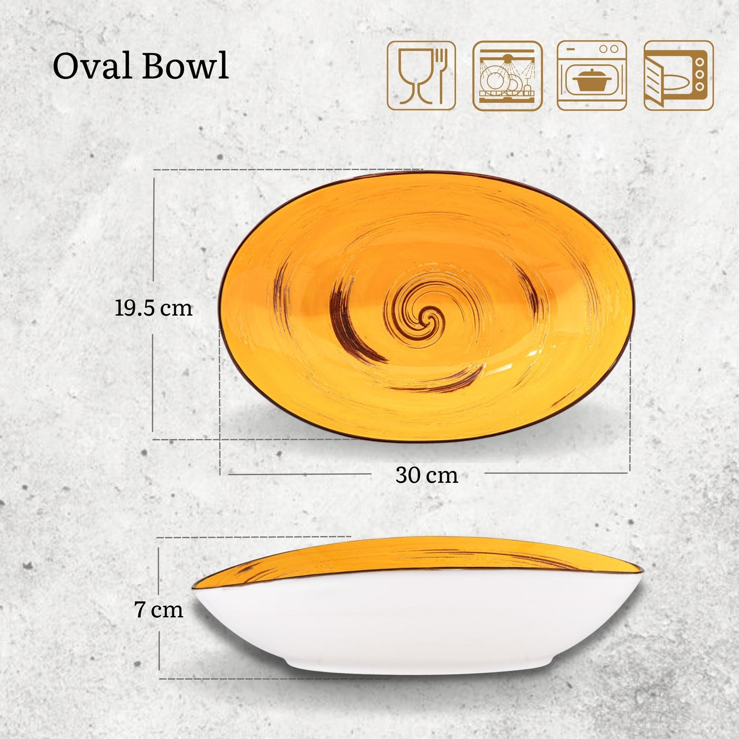 Wilmax England | Gele Ovale Porseleinen Schaal 30 cm