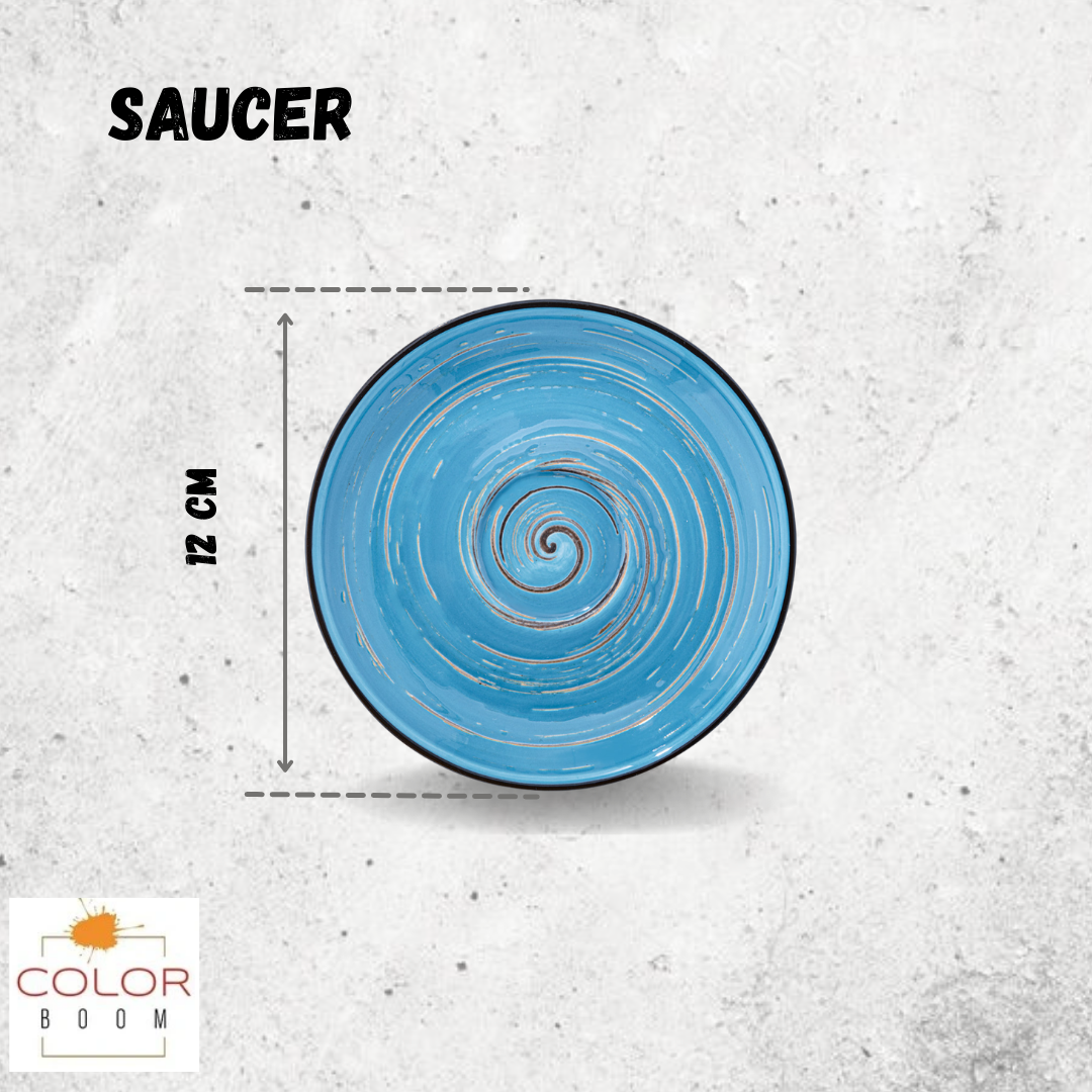 Wilmax Spiral Untertasse aus Porzellan, Blau, 12 cm – WL-669634/B