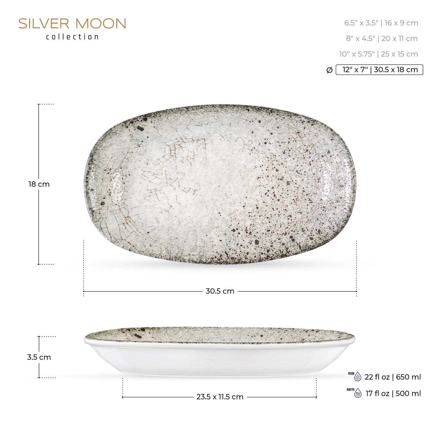 Wilmax Servierplatte, 30,5 x 18 cm, WL-671244/A