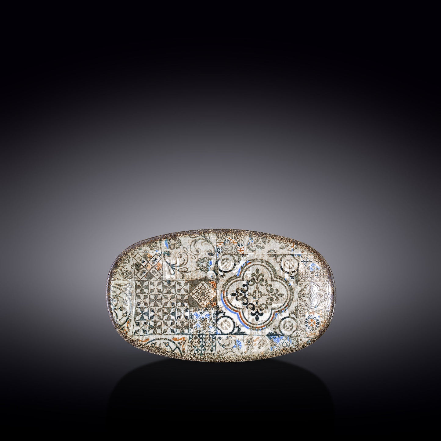 Wilmax Ovales Serviergeschirr "Vintage Mosaic", 20 x 11 cm Porzellan WL-671342/A