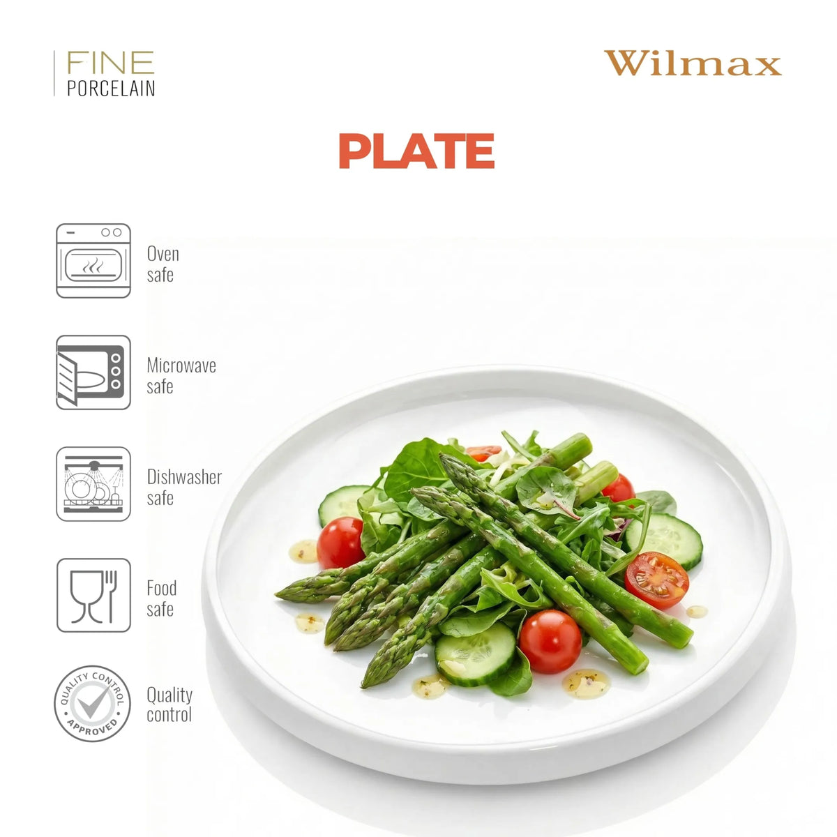 Wilmax Porseleinen Schaal Wit 25.5 cm
