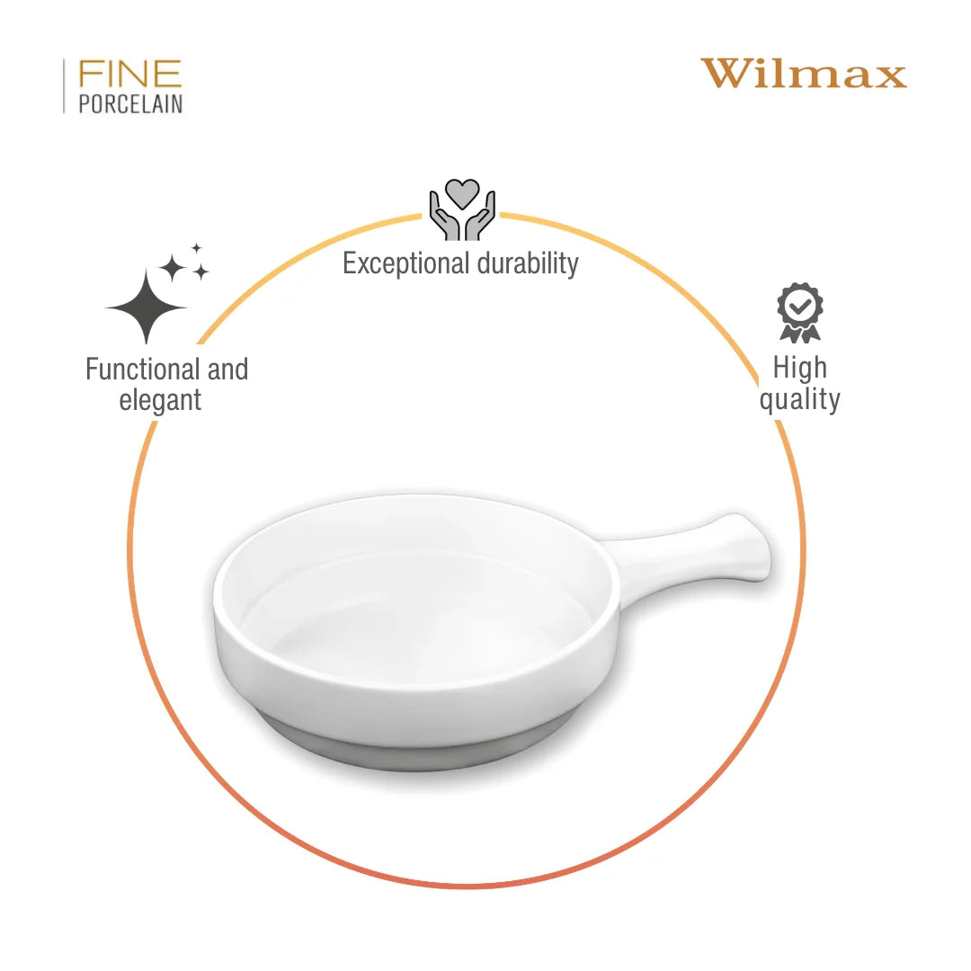 Wilmax Ovenschaal met handvat 450 ml Porselein Wit