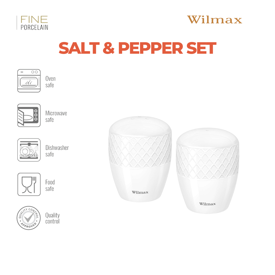 Wilmax Salt & Pepper Set White Porcelain WL-880124/SP