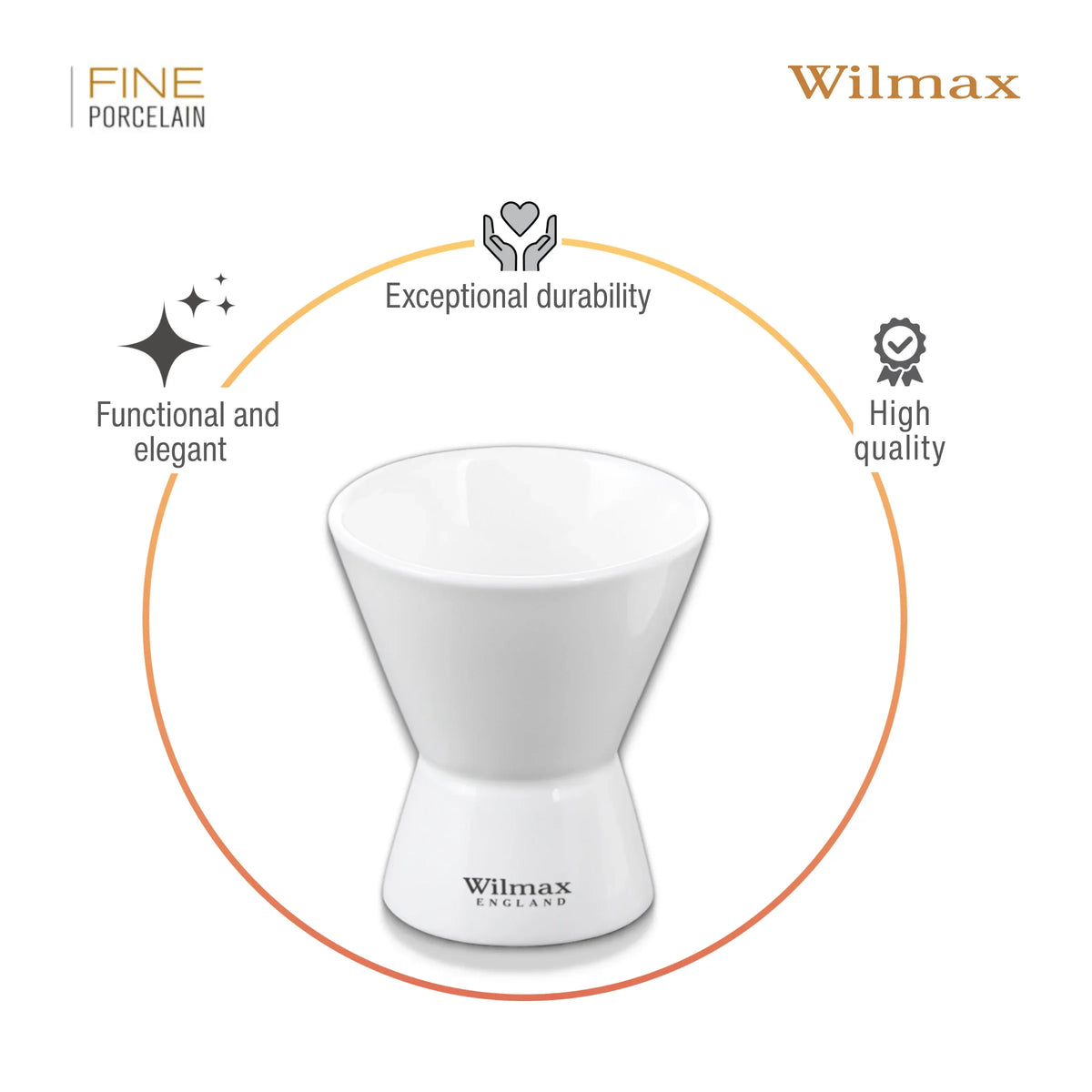 Wilmax Eierdopje 4,5 x 5,5 cm Porselein Wit