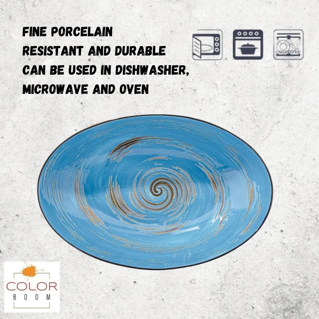 Wilmax Oval Bowl 30 x 19.5 x 7 cm, blau, Spiral Collection WL-669641/A