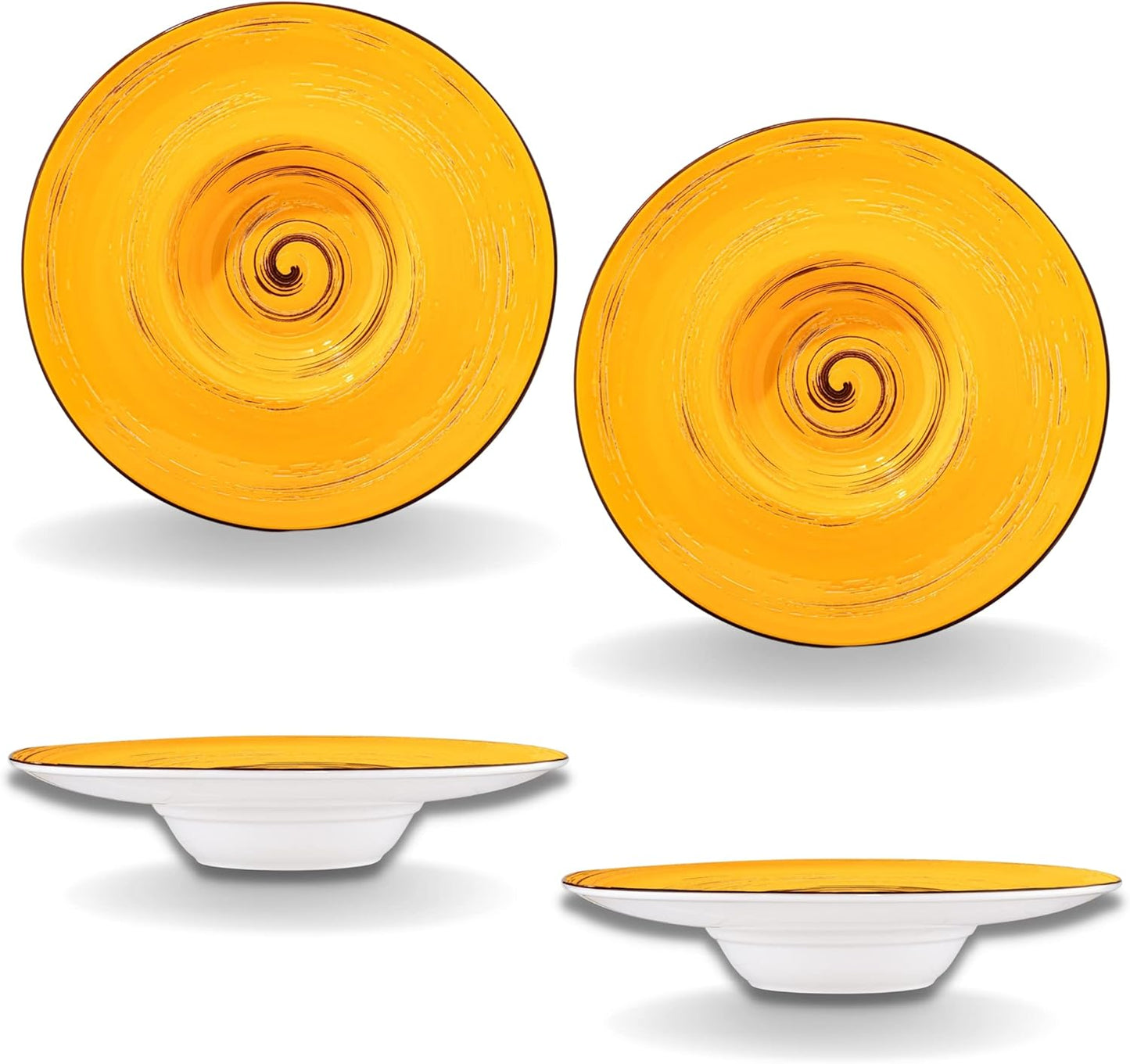 Wilmax England Deep Plate 24 cm Yellow Porcelain Set of 2