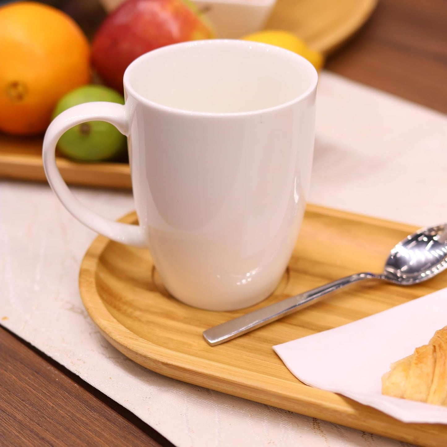 Wilmax Servierset 2x Bambus-Teller & Porzellanbecher WL-771119/2A-WL-993018/2A