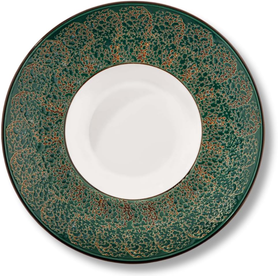 Wilmax Diep Bord 22,5 cm 1100 ml Groen Porselein Set 2