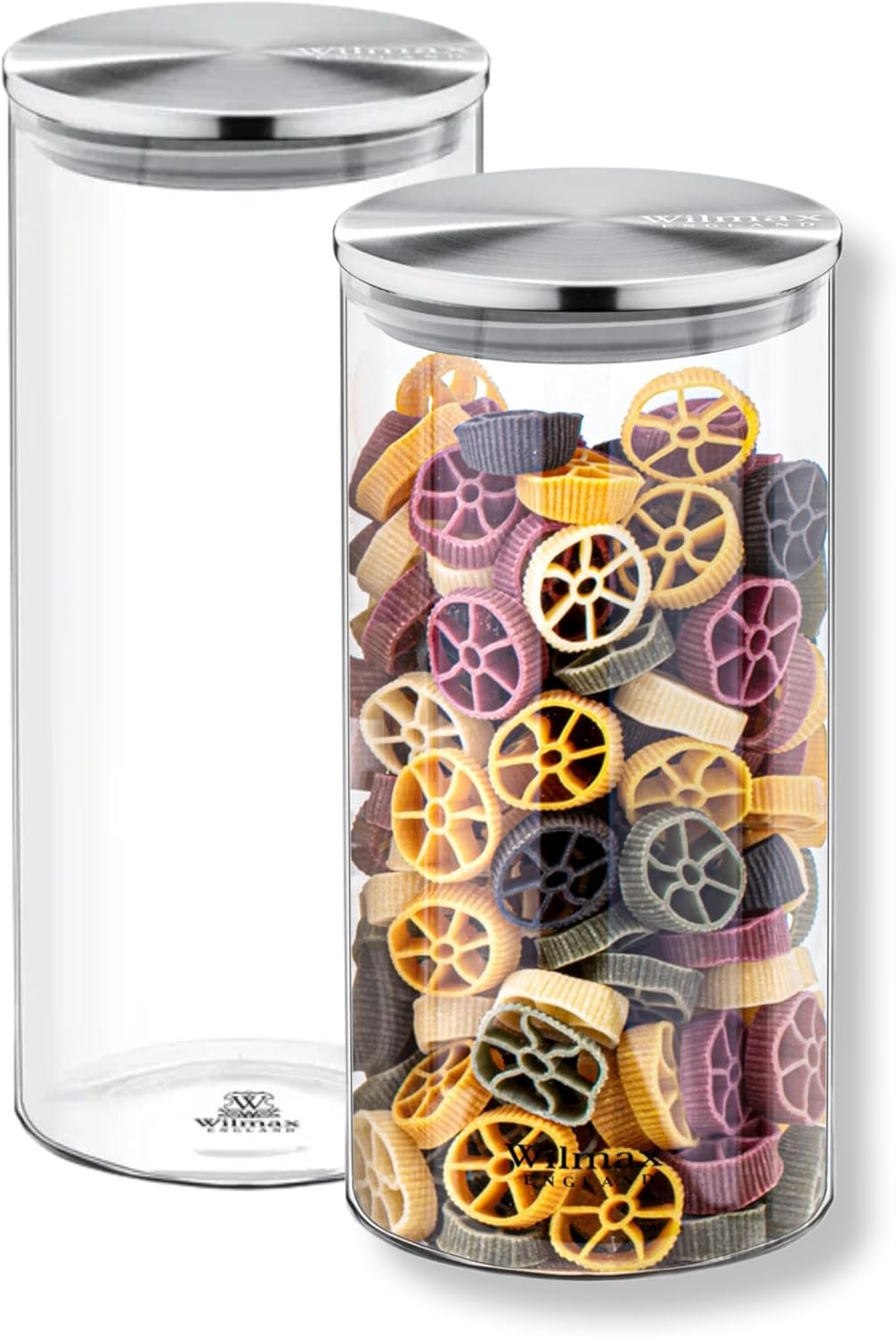 Wilmax Storage Jar 1300 ml with Stainless Steel Lid Transparent